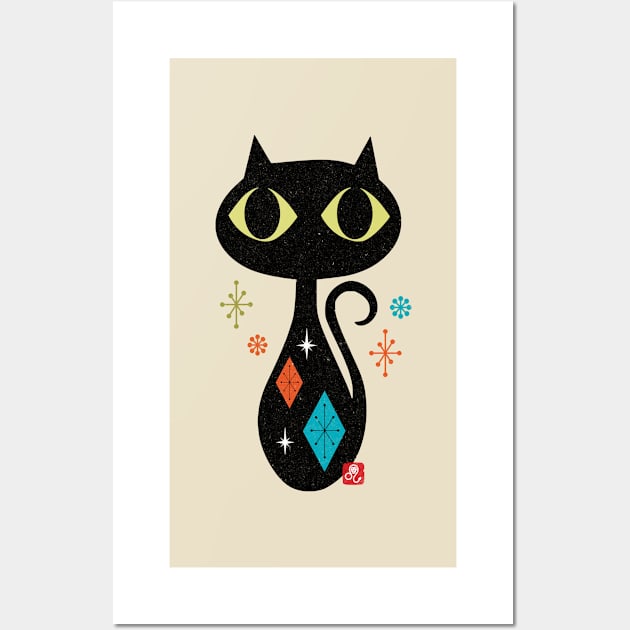 Vintage - Retro Cat Wall Art by Design By Leo